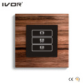 1 Interruptor de encendido de pandillas Marco de contorno de material de madera del panel táctil (HR1000-WD-L1)